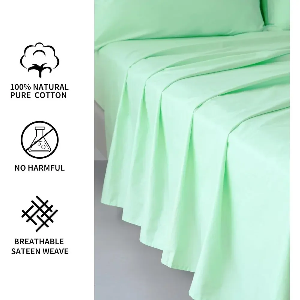 Best Season Cotton Queen Size Sheet Set Mint 4 Piece